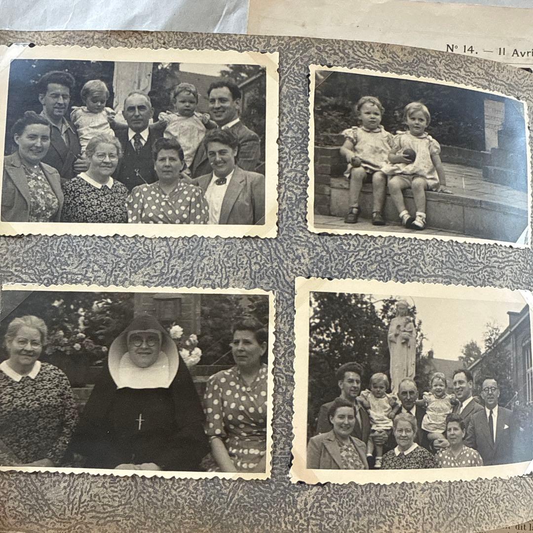 稀少1920年アンティーク写真アルバム洋書ビンテージ　フォト　ジャンクジャーナル
