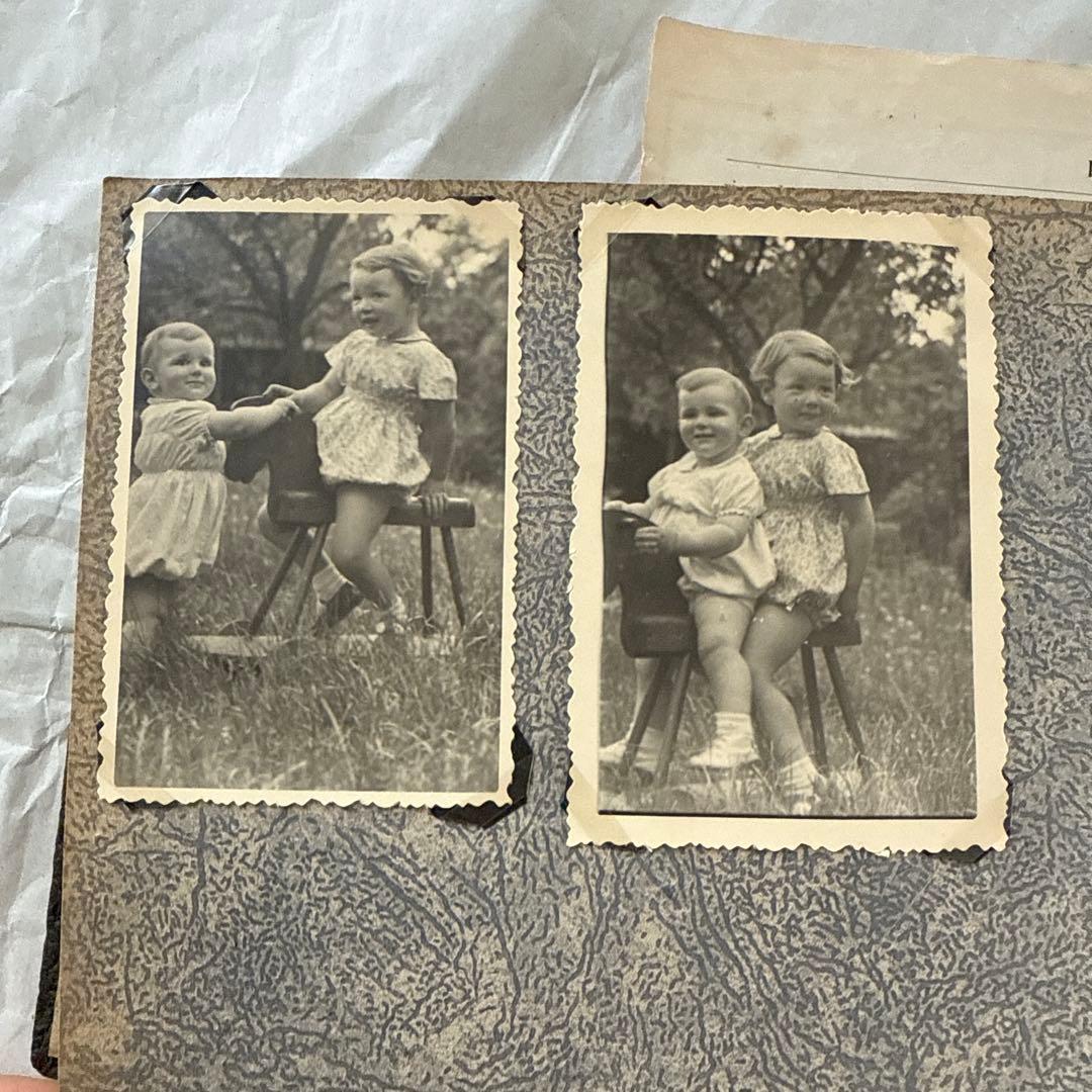 稀少1920年アンティーク写真アルバム洋書ビンテージ　フォト　ジャンクジャーナル
