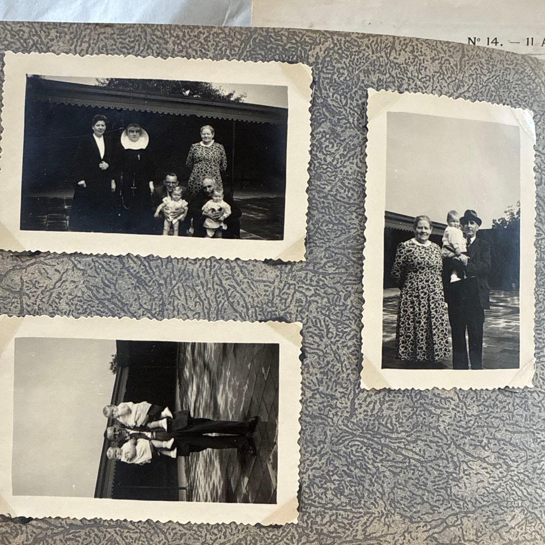 稀少1920年アンティーク写真アルバム洋書ビンテージ　フォト　ジャンクジャーナル