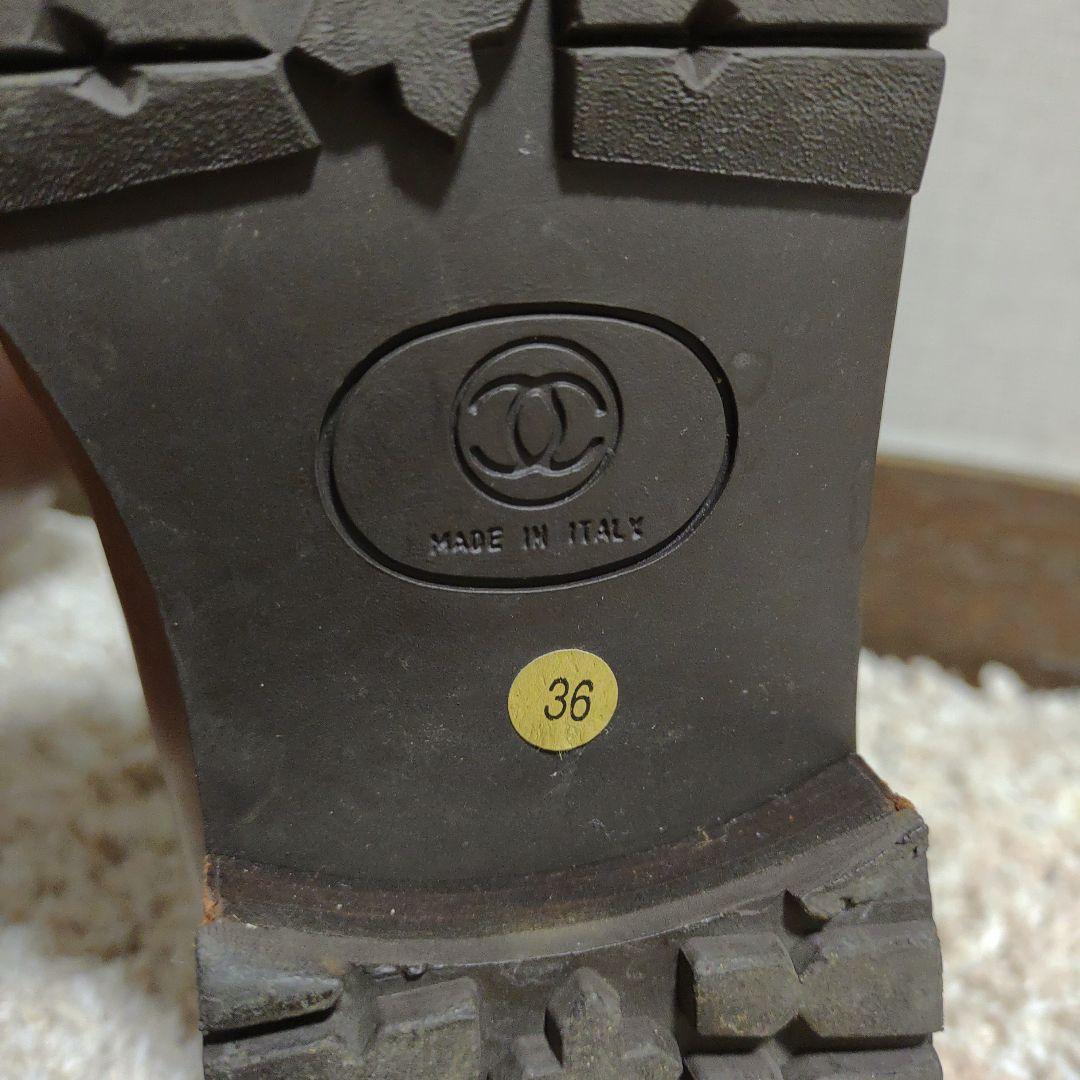 あ*き様 CHANEL 本革 ブーツ サイズ36 ブラウン シャネル