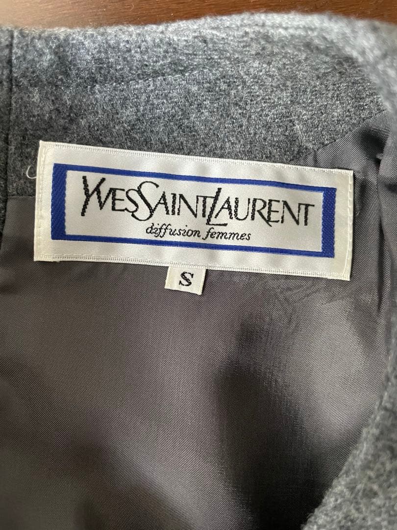 YVES SAINT LAURENT グレー ワンピース S