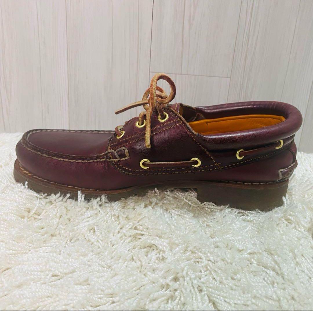 Timberland 3 eyeモカシン バーガンディ26.5cmUK7.5