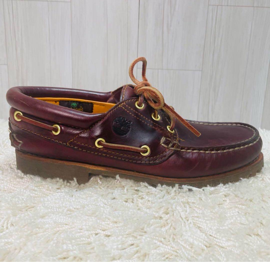 Timberland 3 eyeモカシン バーガンディ26.5cmUK7.5