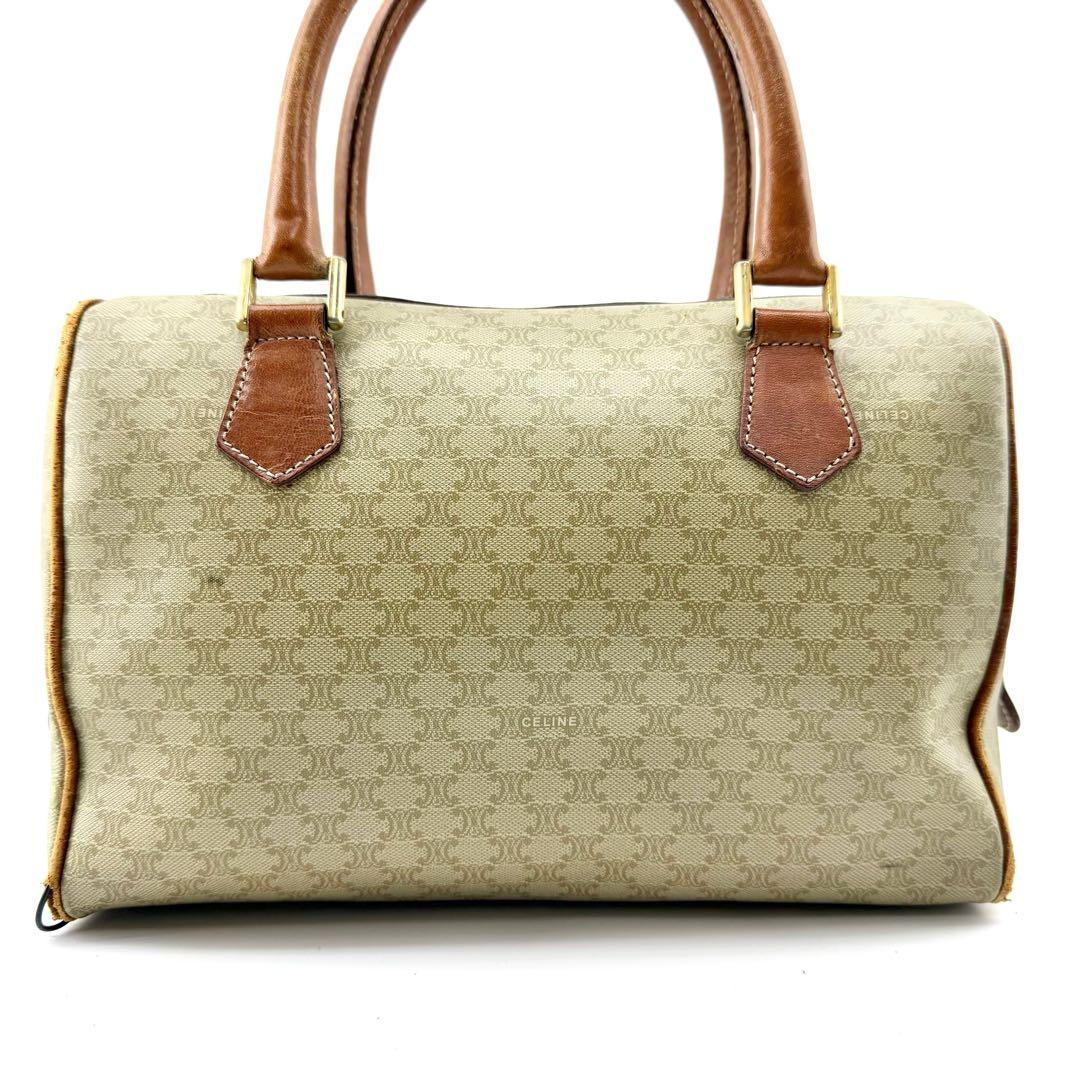 CELINE　マカダム柄　ミニボストンバッグ　2WAY　レザー　トリオンフ