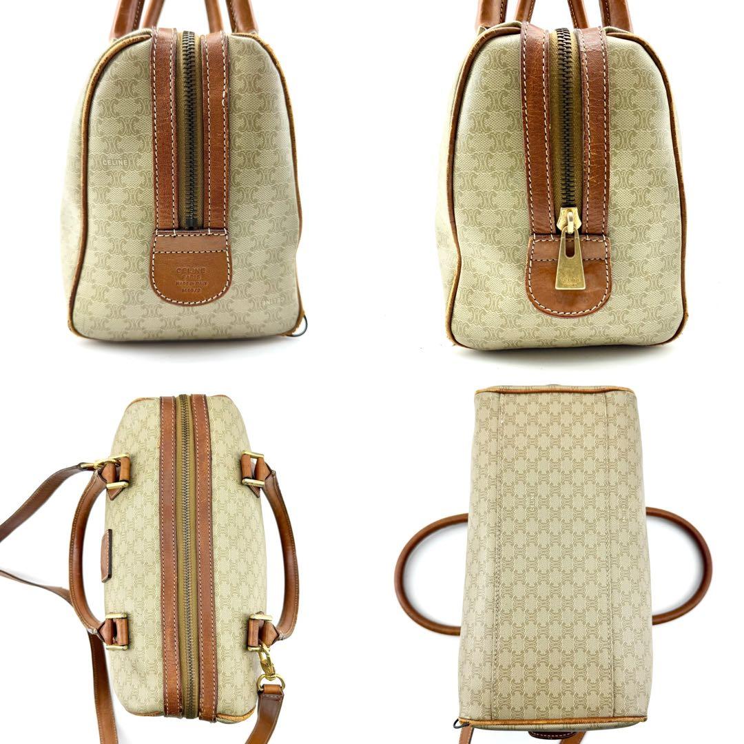 CELINE　マカダム柄　ミニボストンバッグ　2WAY　レザー　トリオンフ