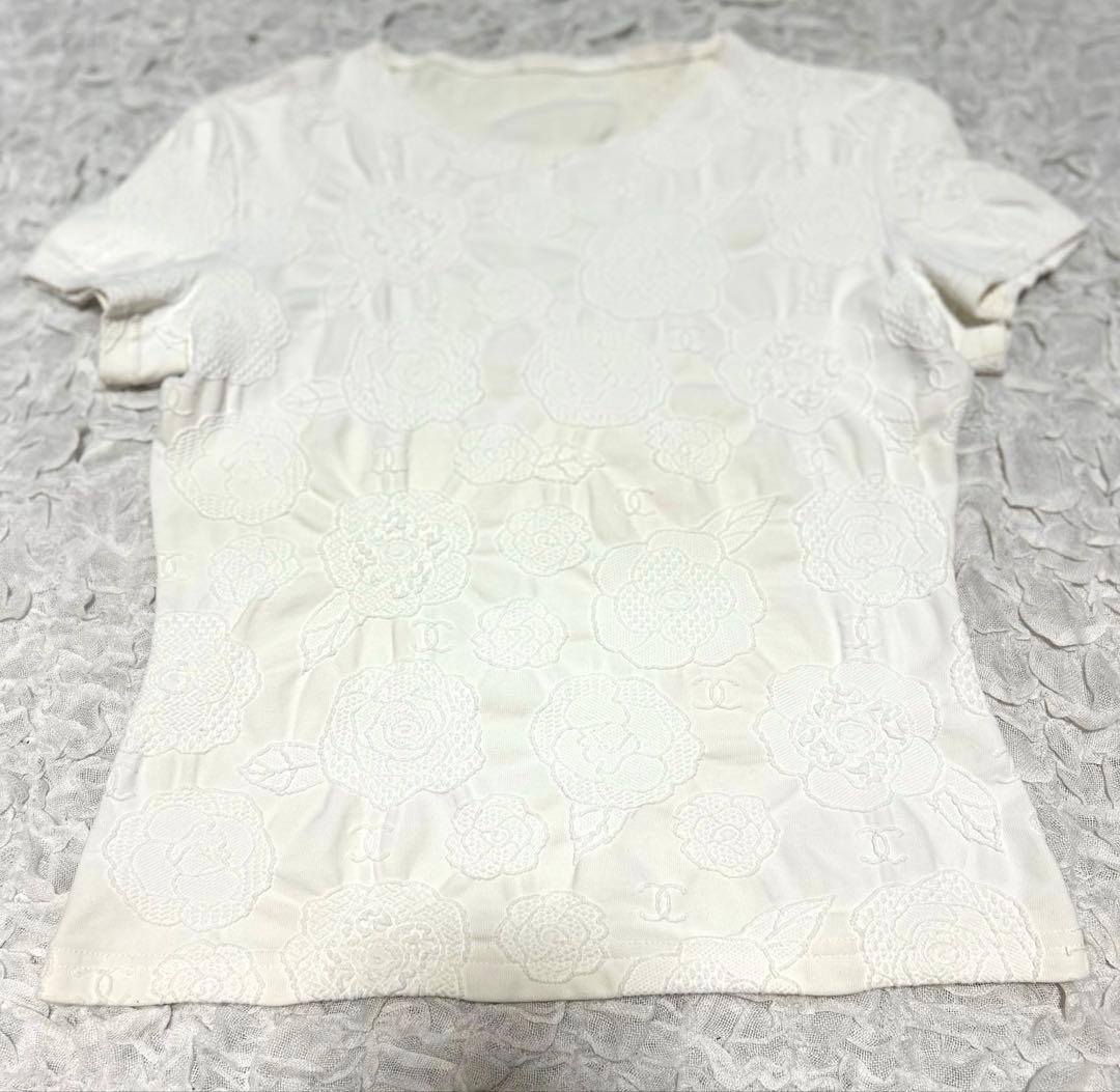 CHANEL シャネル カメリア ココマーク デザイン 半袖 Tシャツ M相当