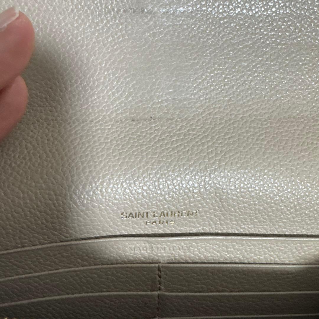 YSL ベージュ レザー 長財布