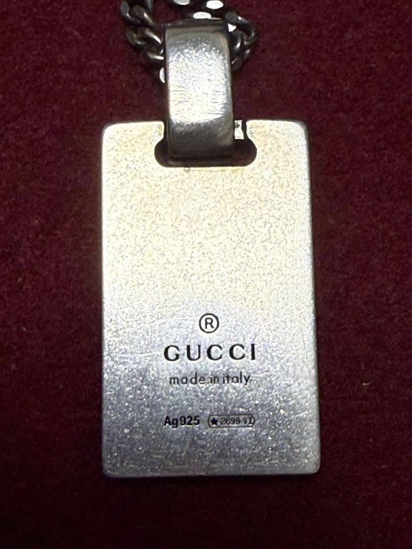 GUCCI シルバー925 プレートネックレス