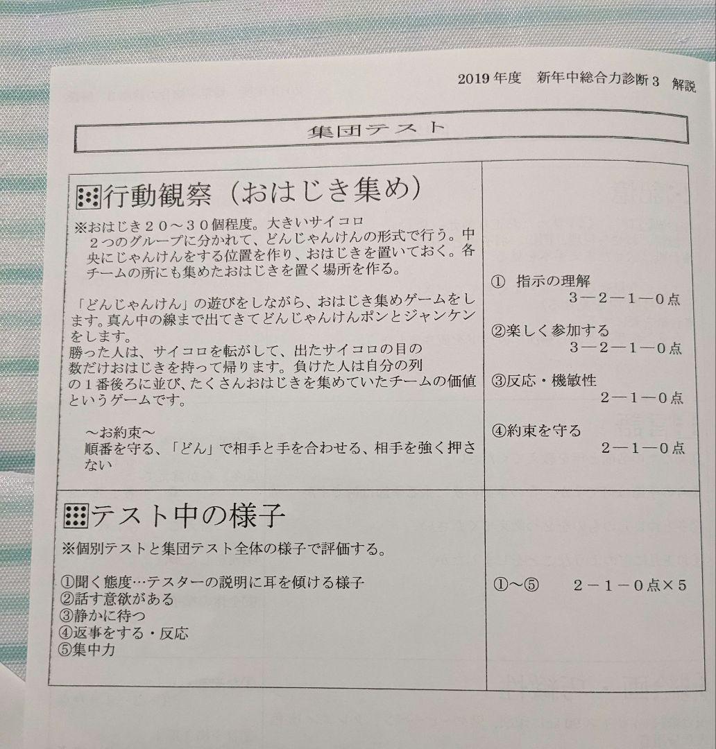 伸芽会　年中児向け 総合力診断テスト　6回セット