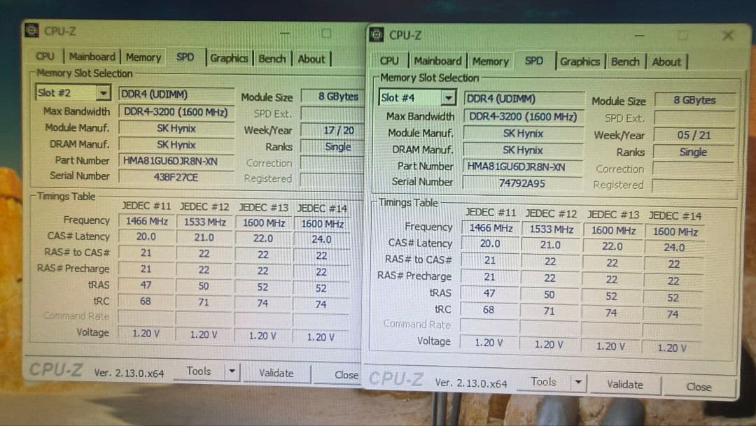 DDR4 8GBx2枚 16GB pc4-3200 動作確認済み ①