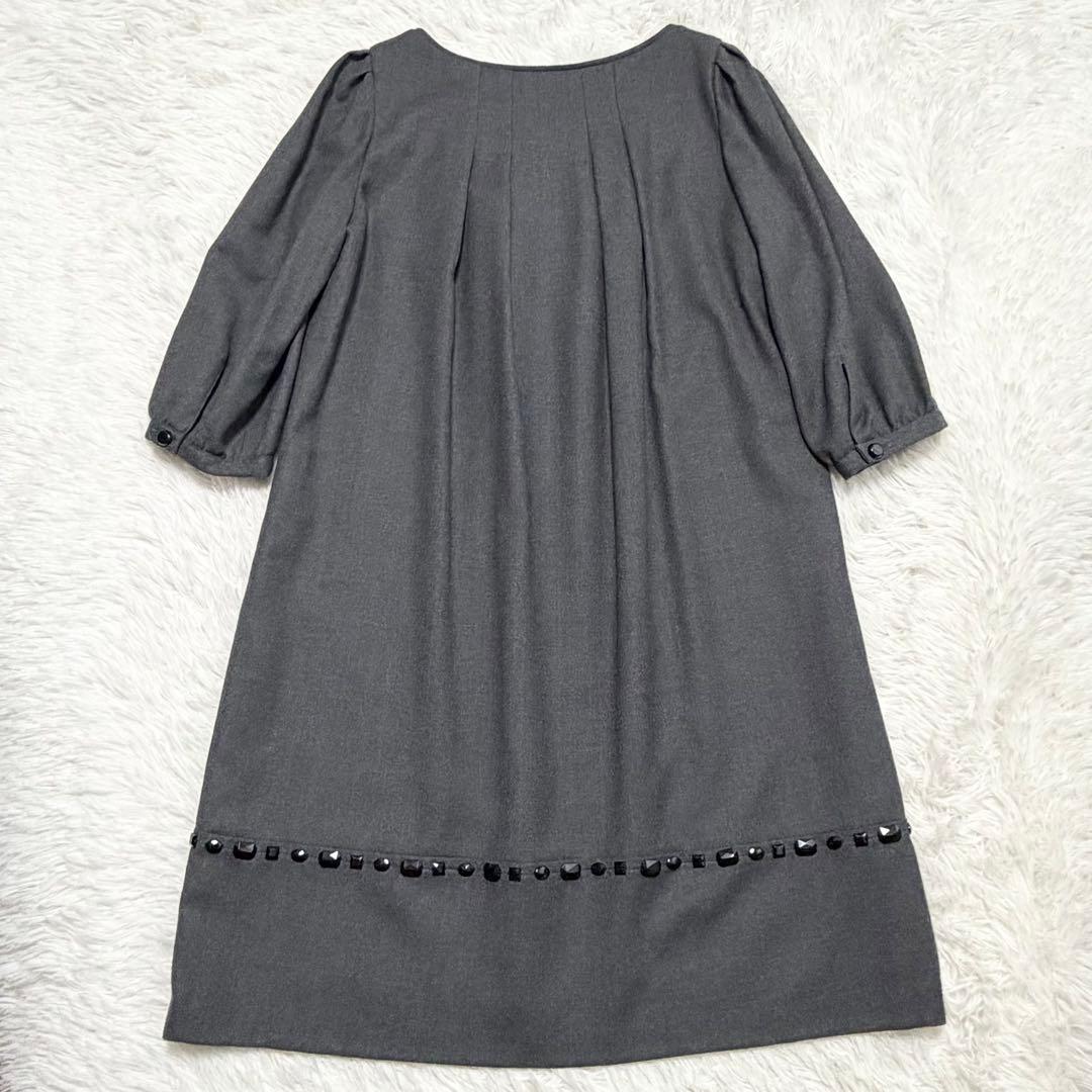 Rose Tiara ローズティアラワンピース　ビジュー　フレア　七分袖