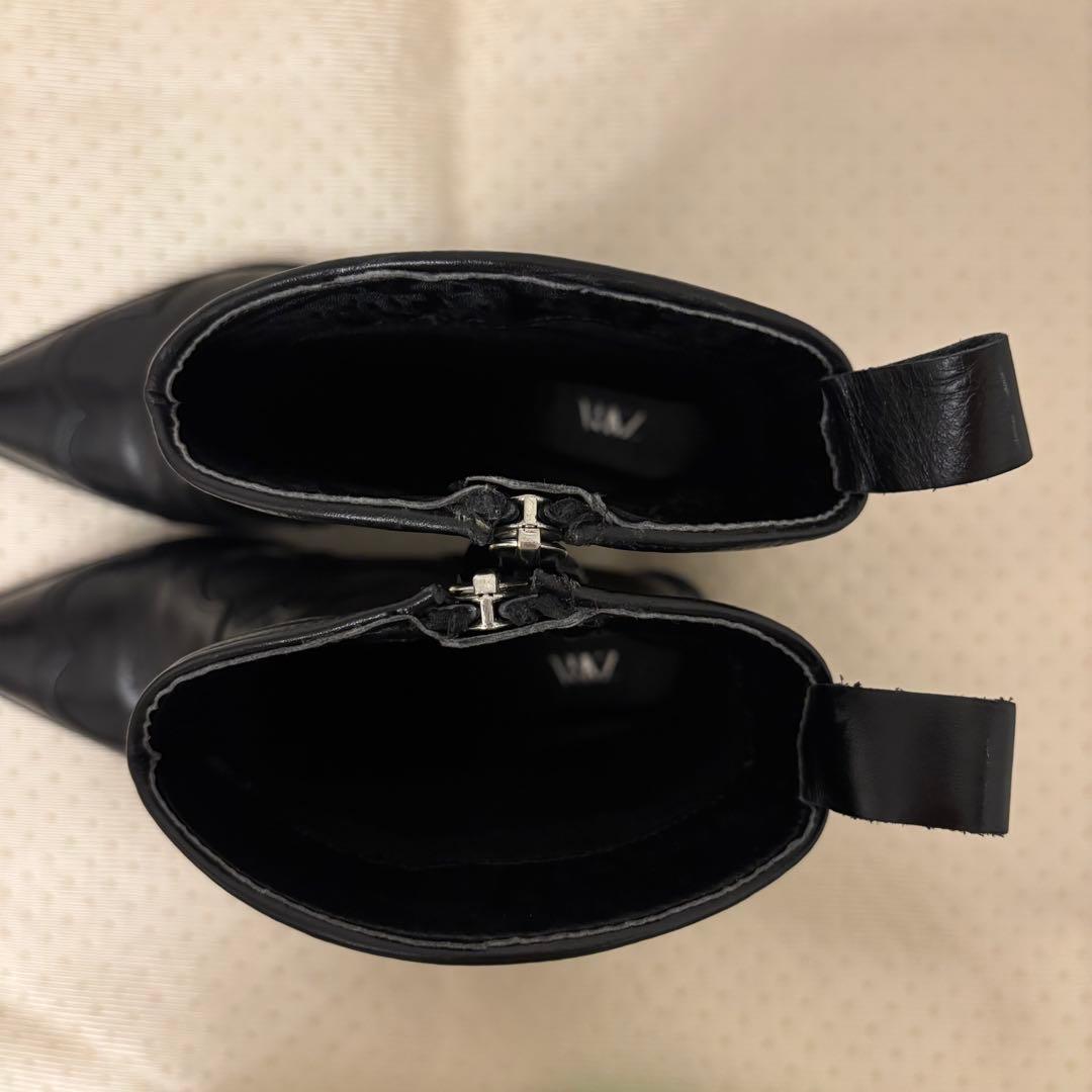 ZARA 美品☆ヒール カウボーイアンクルブーツ ウエスタンブーツ 25cm
