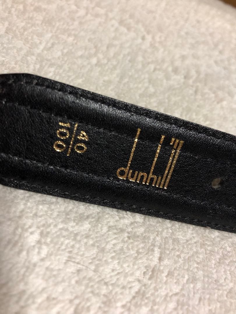 美品 dunhill ダンヒル ベルト 黒 ブラック 金 ゴールド イタリア製