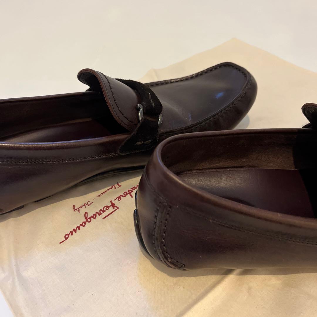 SF-4【USED美品】フェラガモ・スリッポン7.5EEE25.5~26.5cm