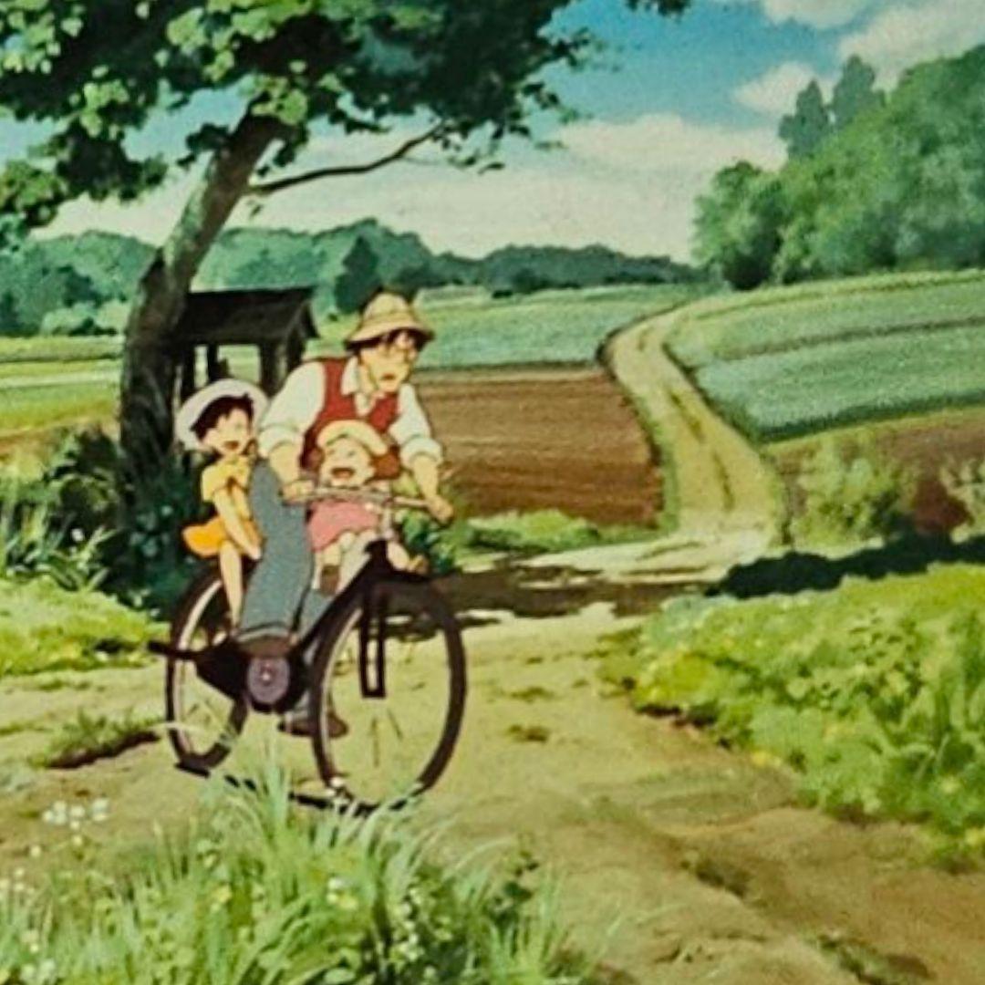 ス*7様 ジブリ美術館半券フィルム　自転車に乗るお父さんとサツキとメイ　となりの