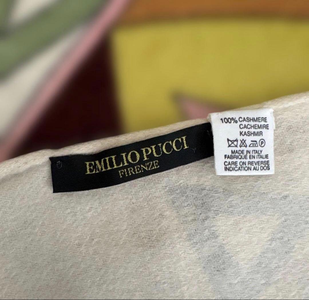必見EMILIO PUCCI エミリオプッチ カシミア100%マフラーイタリア製