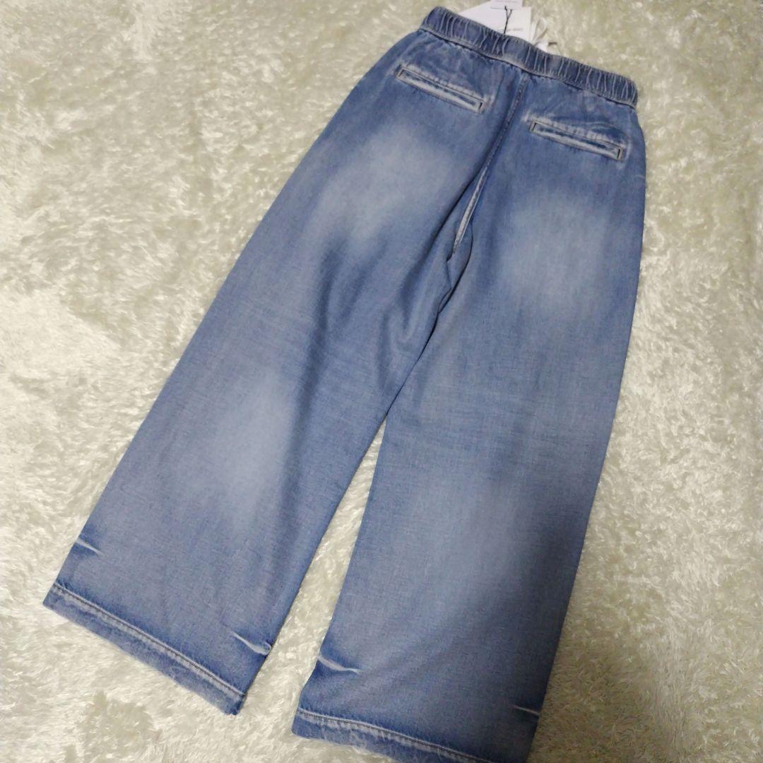 新品タグ付　アルページュストーリー　テンセル混ドロストデニムパンツ　S