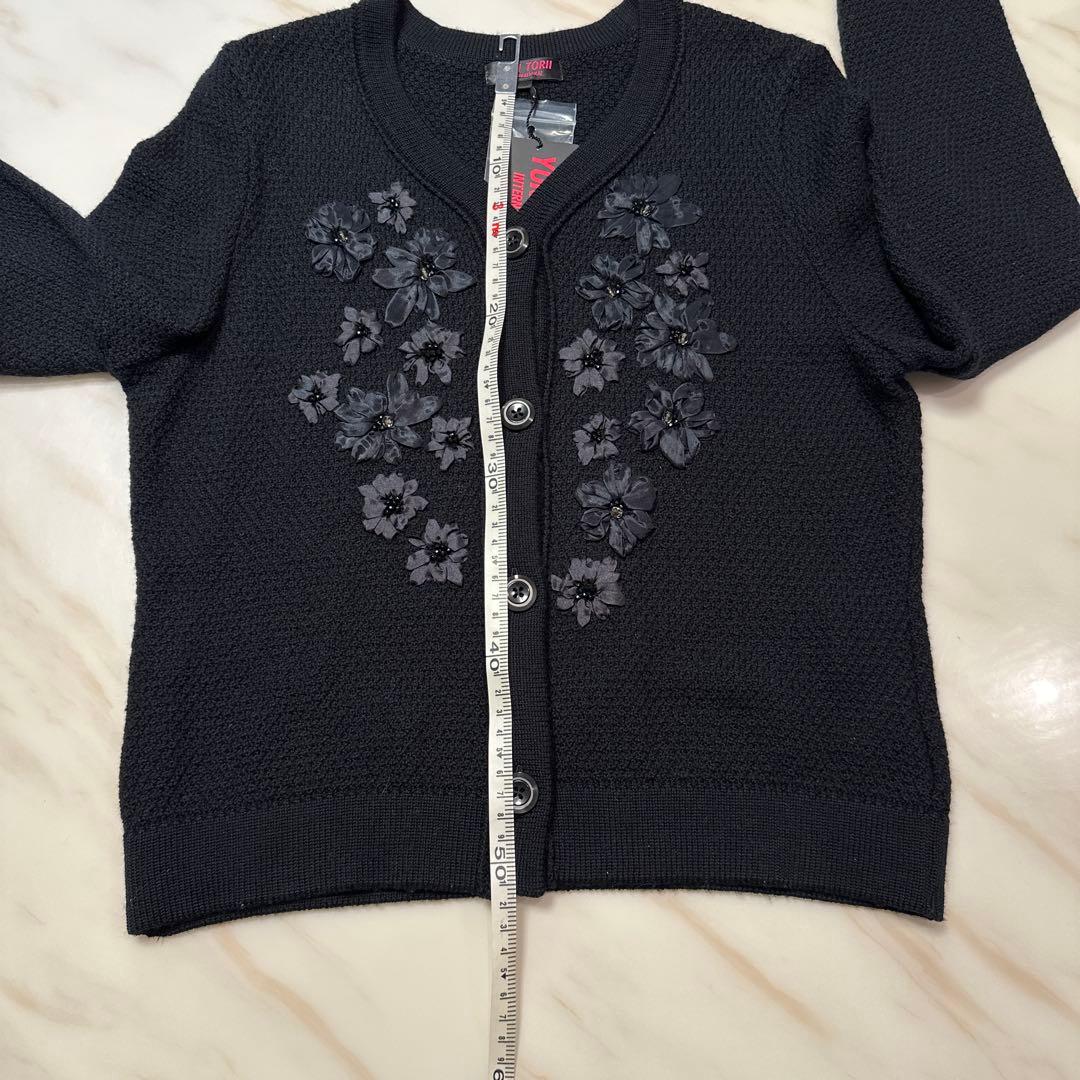 YUKI TORII黒カーディガン未使用品40サイズ定価64,000円