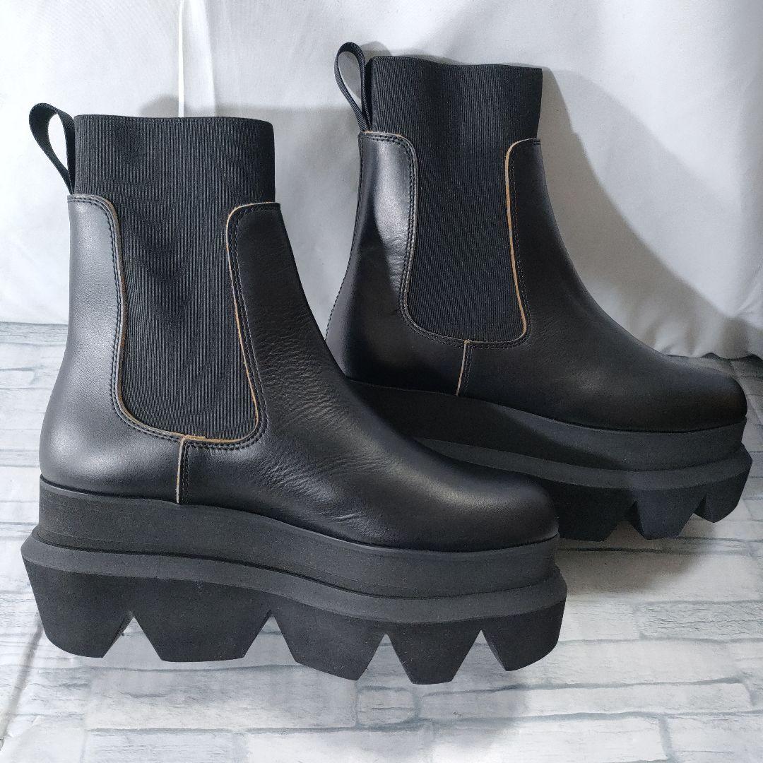 箱保存袋付き極美品✨sacai　サイドゴアブーツ　レザー　厚底　黒　38