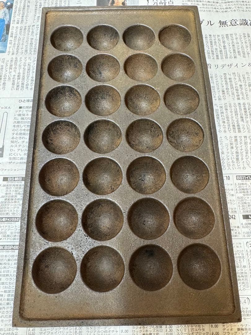 鋳鉄製 たこ焼き器 24穴 W189×D343mm３枚セット
