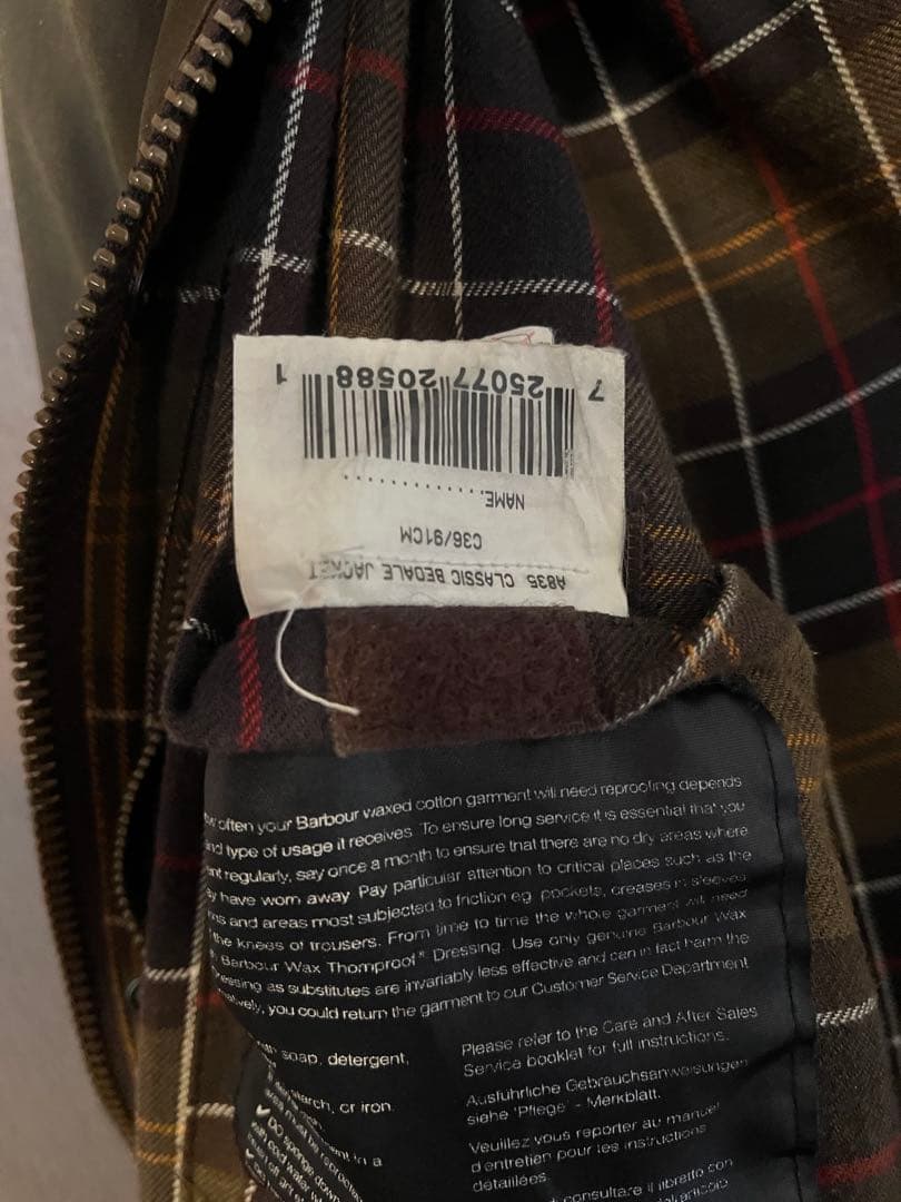 Barbour ビデイル CLASSIC BEDALE 36 オリーブ
