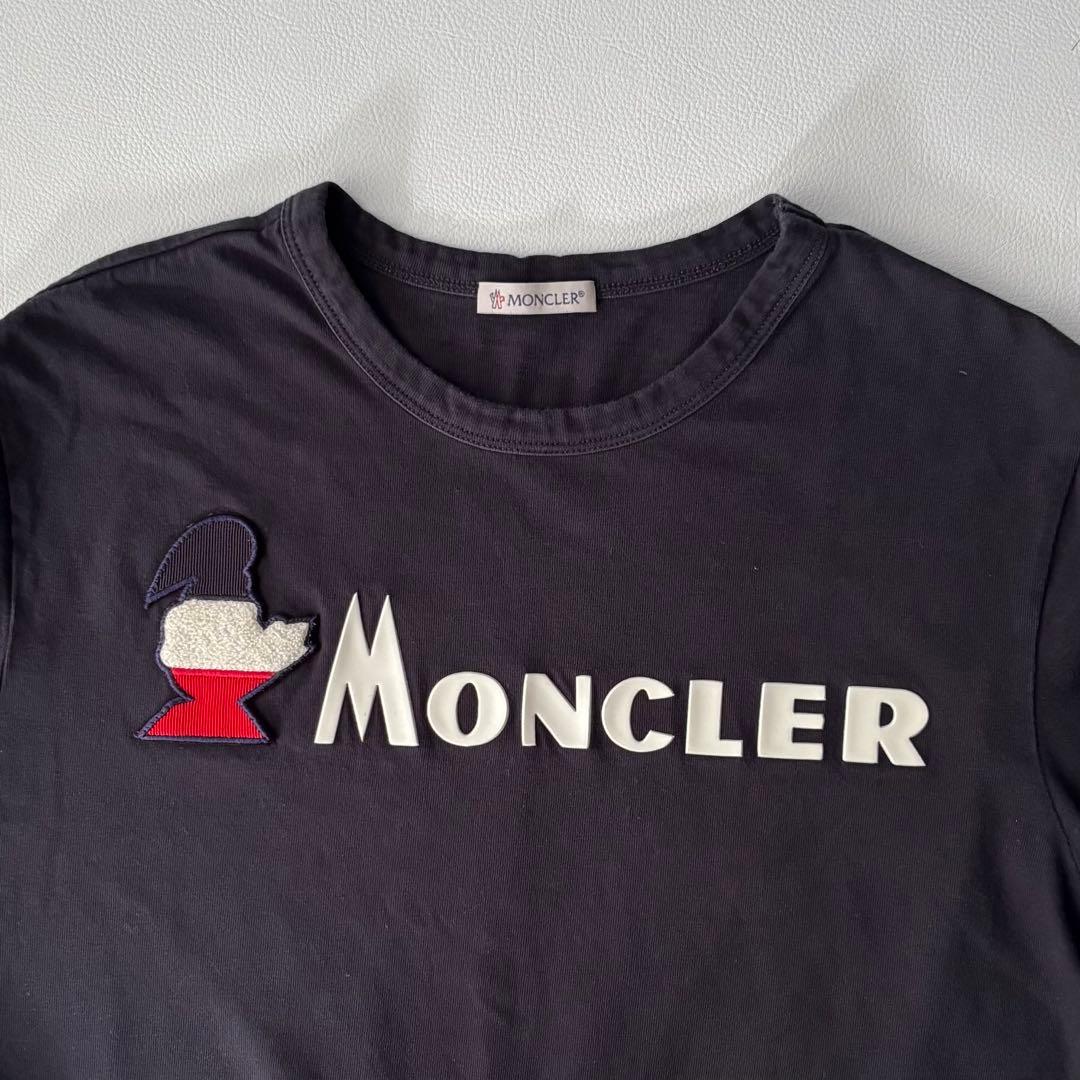 MONCLER モンクレール 半袖Tシャツ フロント シリコンロゴ ブラック M