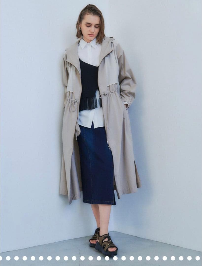 【新品・タグ付き】YECCA VECCA シアー MIX ロング ZIP コート