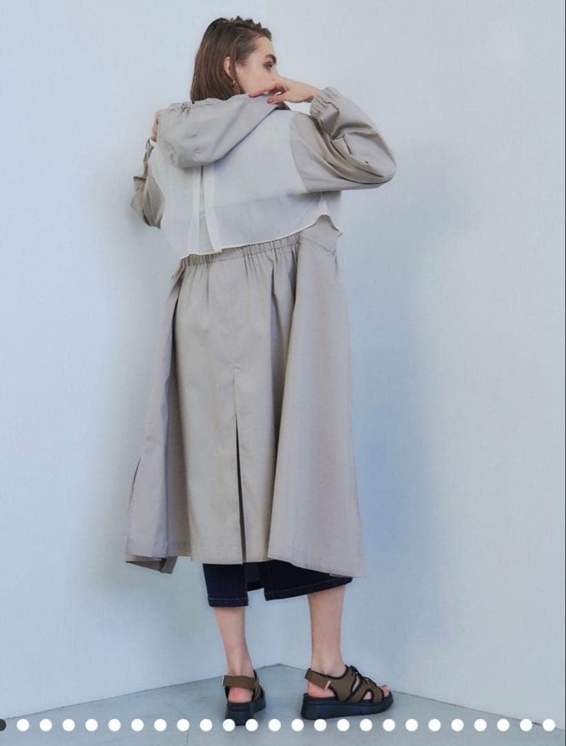 【新品・タグ付き】YECCA VECCA シアー MIX ロング ZIP コート