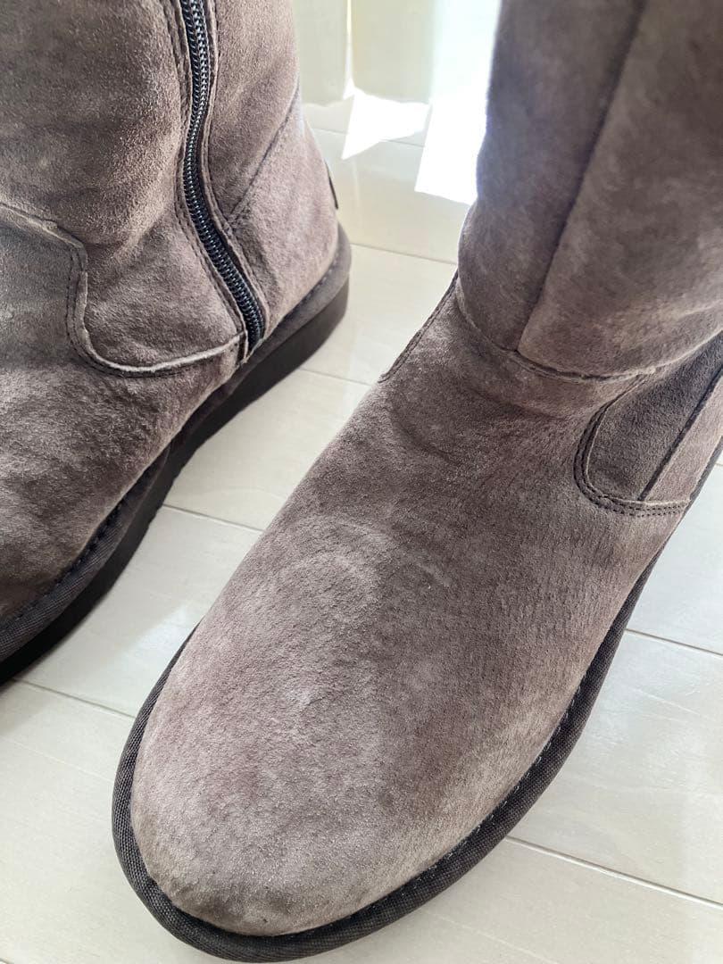 限界値！試着のみ！UGG ムートンブーツ ジッパー付ブラウン24.5/size9