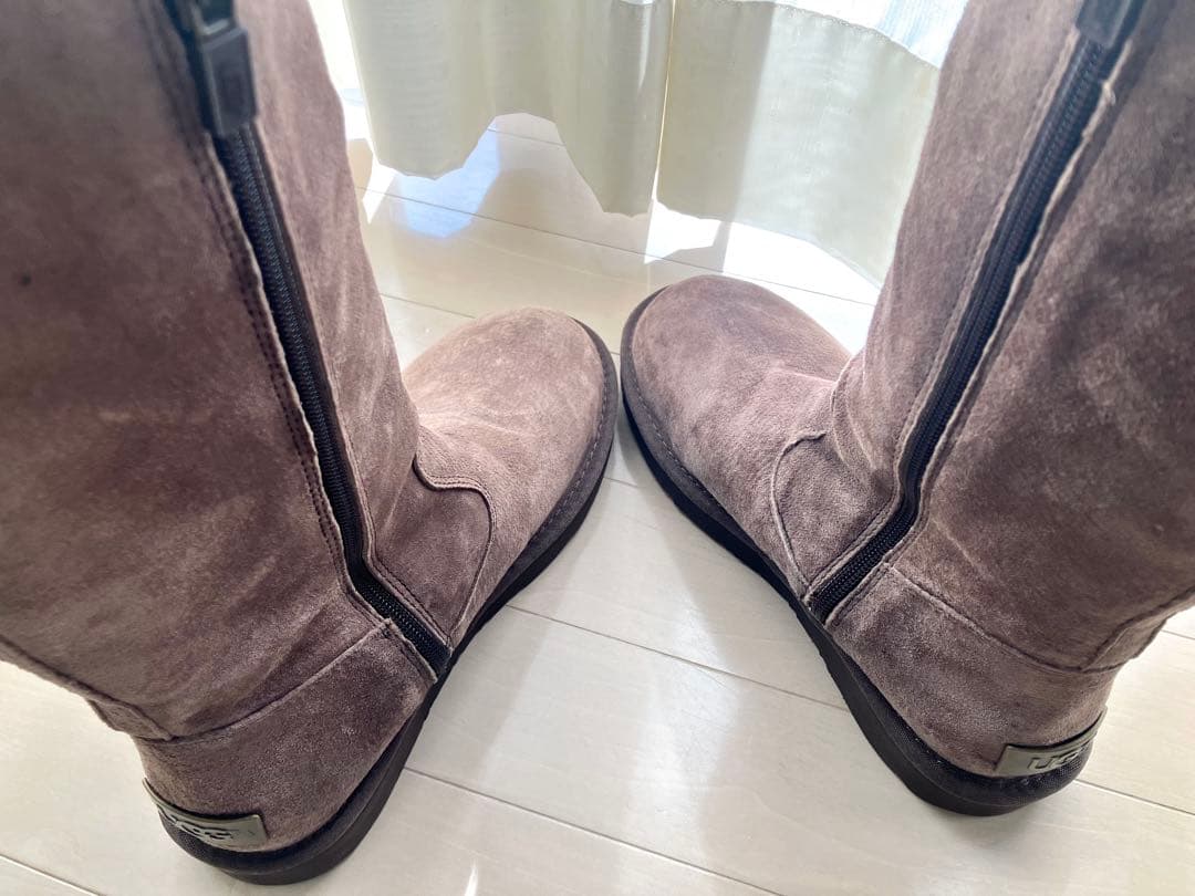 限界値！試着のみ！UGG ムートンブーツ ジッパー付ブラウン24.5/size9