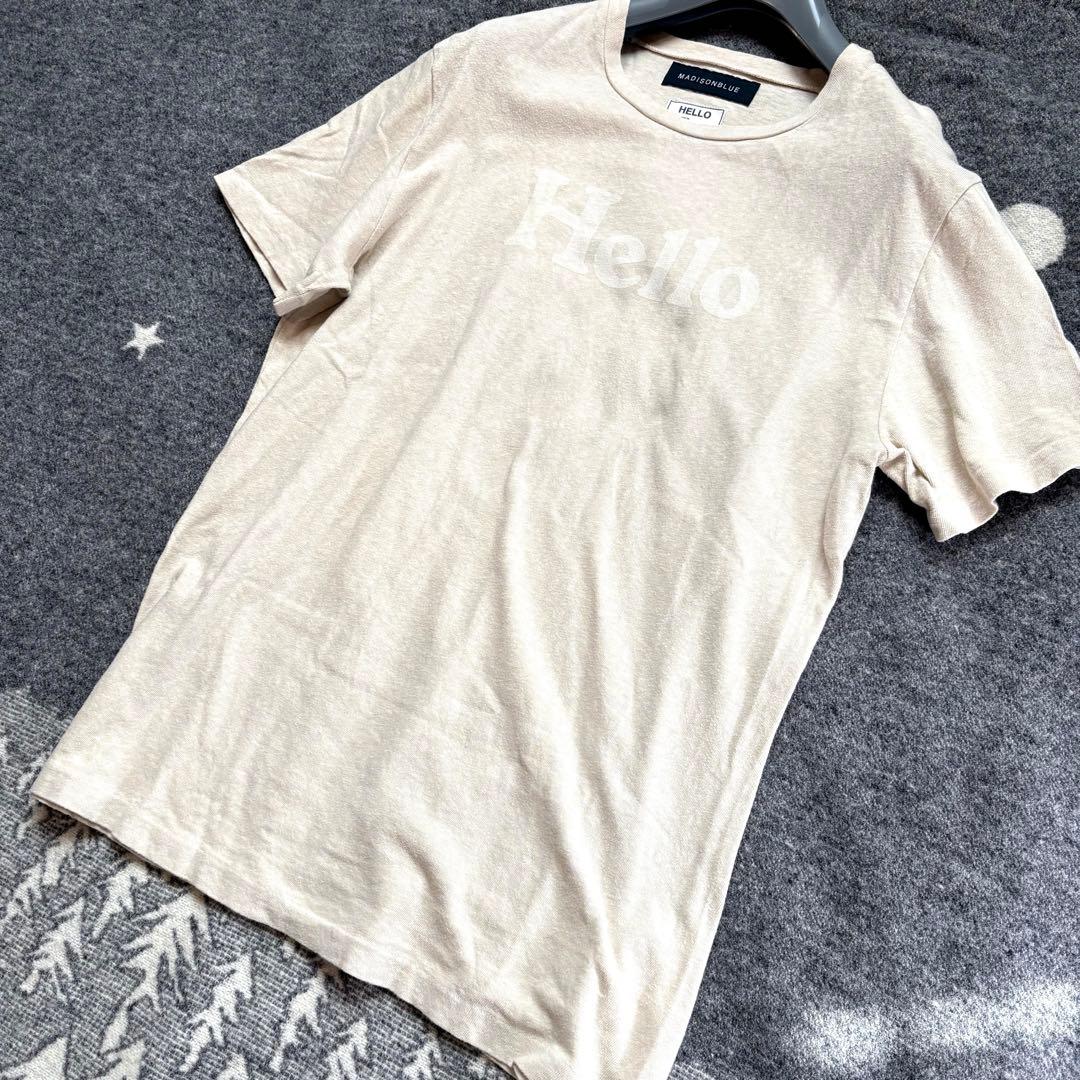 美品希少 マディソンブルー 01 ピルグリム別注 HELLO Tシャツ ベージュ