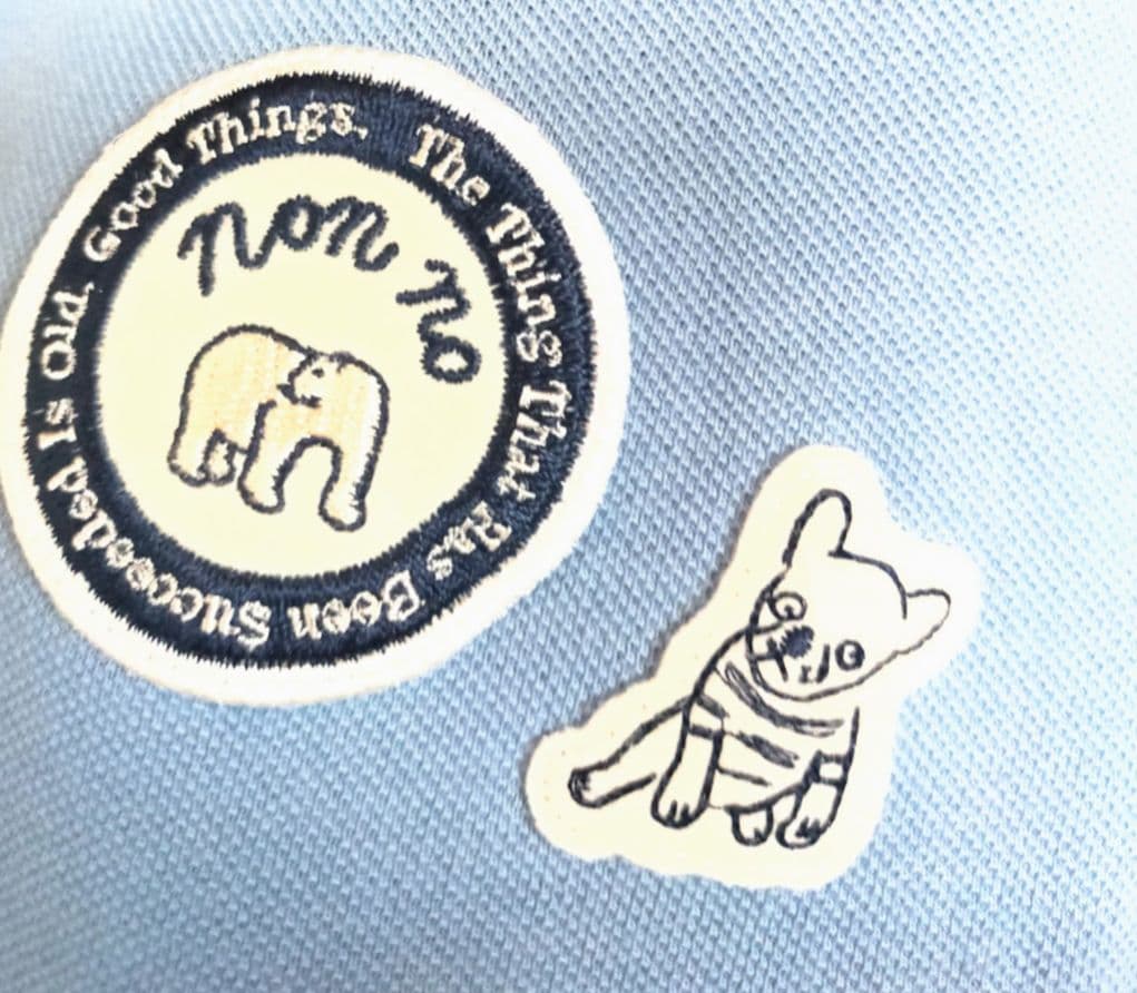 新品　NON NO　パパス　ポロシャツ　ワッペン　ロゴ　マドモアゼルノンノン
