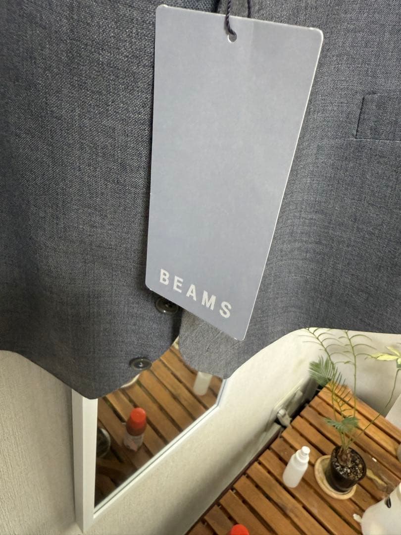 BEAMS グレー スーツベスト ウール100%. 未使用美品