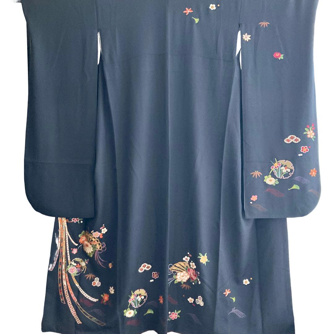 ★おはな★濃グレー 刺繍 振袖4点セット‼️TM NO120 フルセット