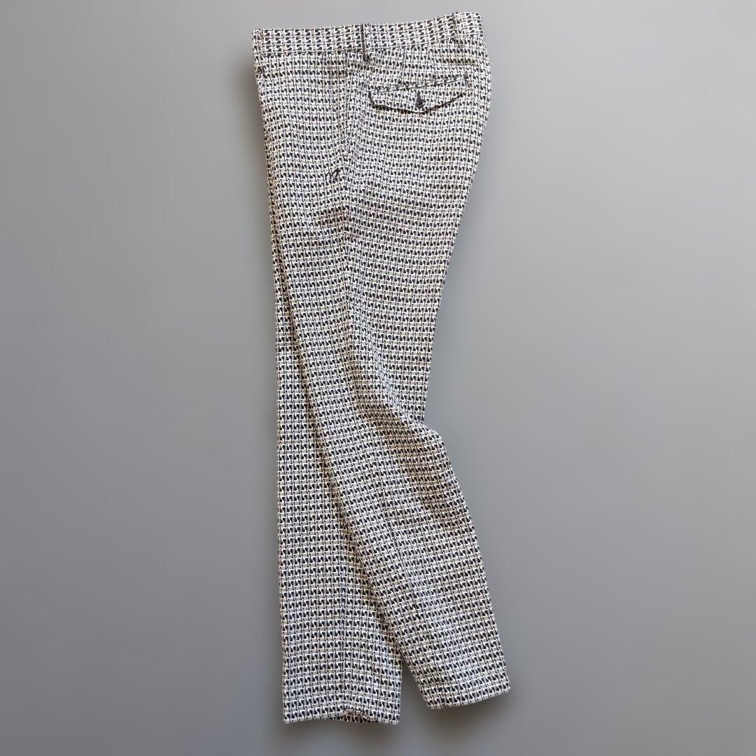 【美品】マスターバニーエディション　刺繍ロゴ　千鳥柄　スラックス　L