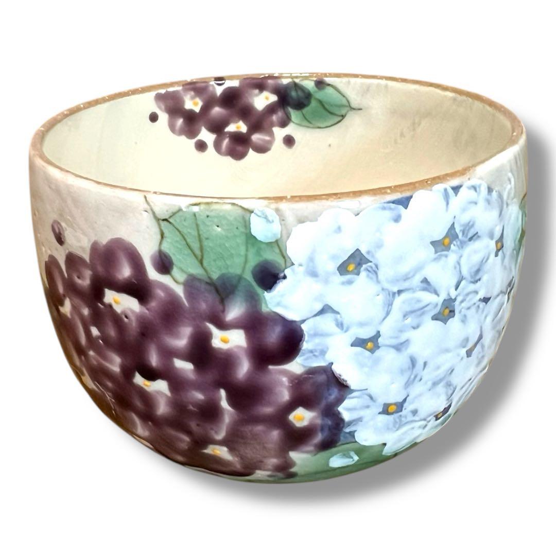 【セール】《希少＆美品》 京焼 土渕陶あん 紫陽花 抹茶碗 茶道具
