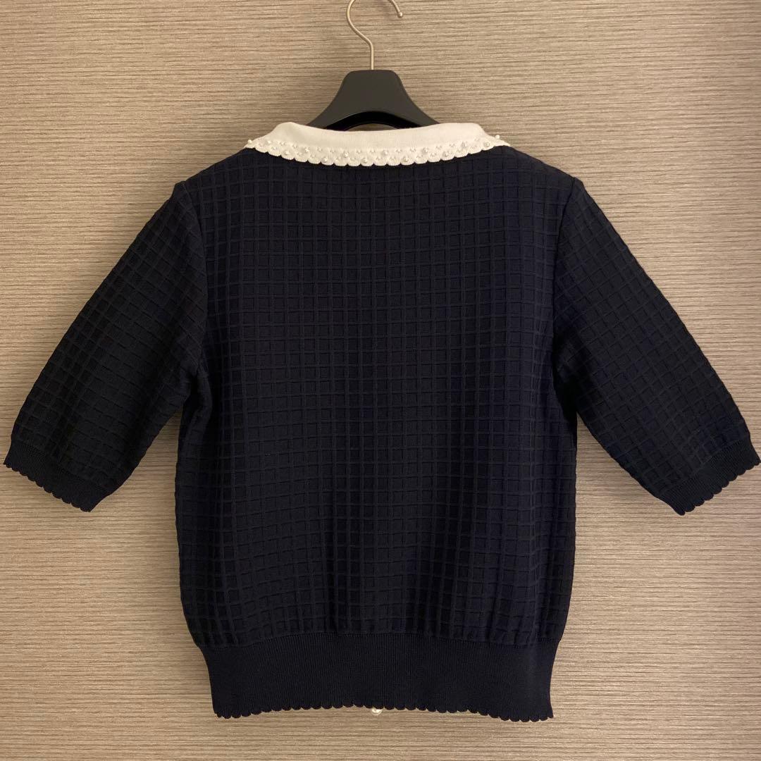 ♡極美品♡ Rene 白衿 Wジップ カーディガン 36 ブラック