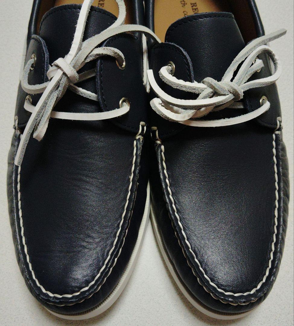 リーガル デッキシューズ ネイビー 27cm 新品 牛革 モカシンシューズ