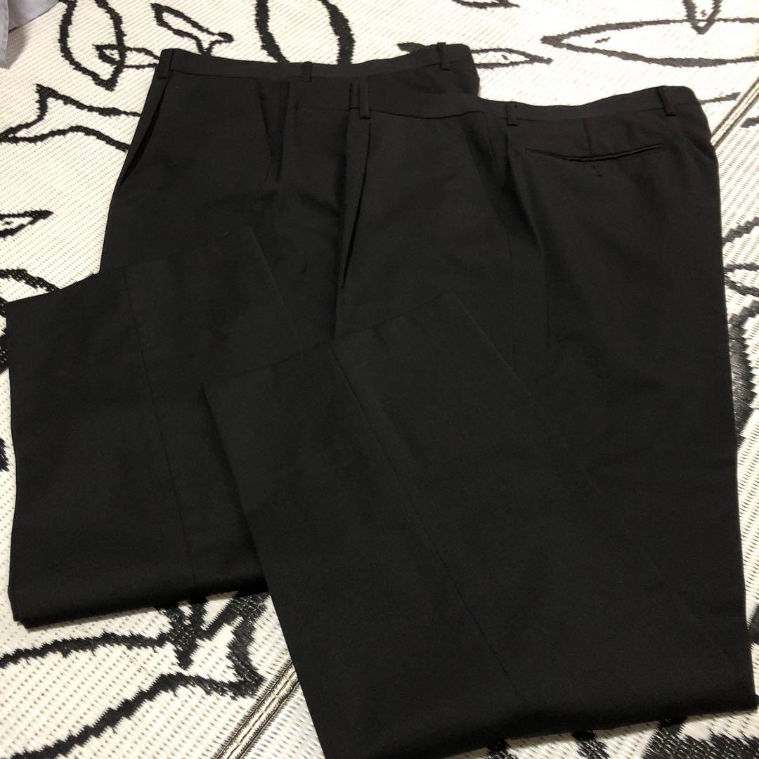 メンズスーツ黒大きいサイズスラックス２本