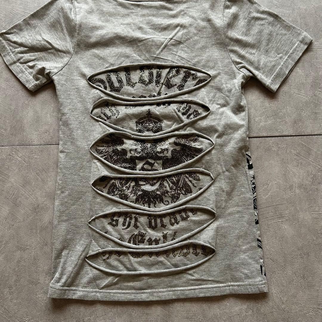 トップス archive grunge short sleeve shirt gray