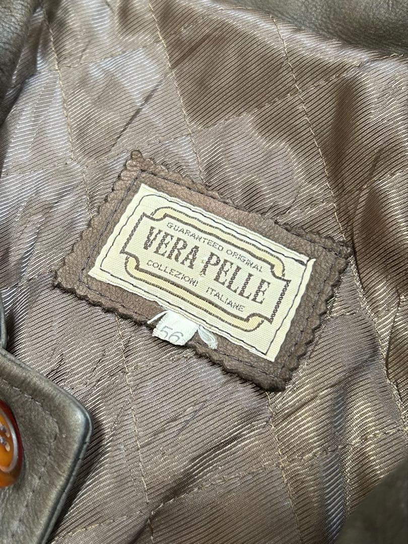 VERA PELLEイタリア製 90s レザーカバーオール ジャケット