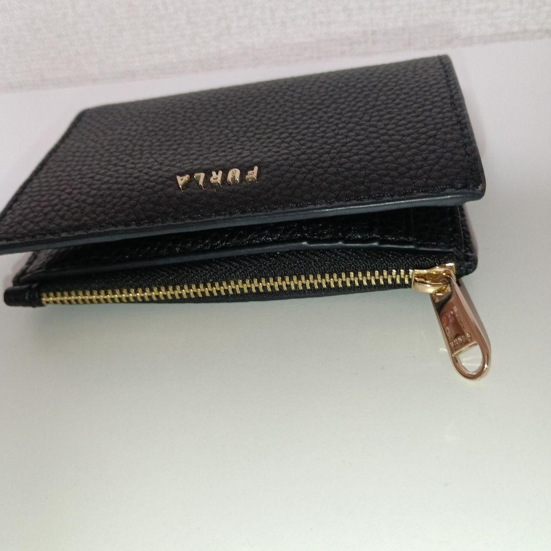 FURLA ブラックレザー 二つ折り財布