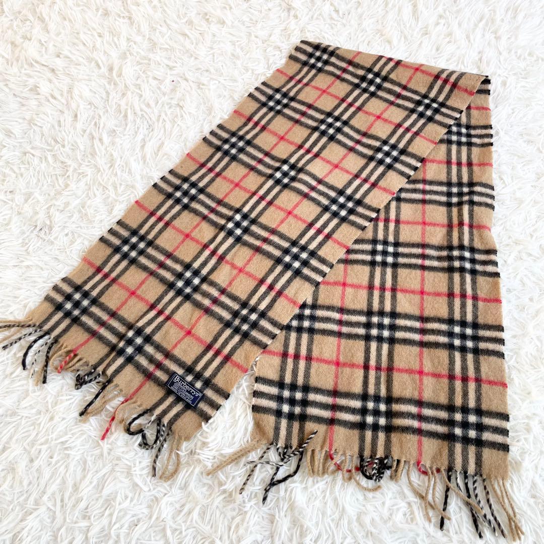 【Burberrys'】バーバリー ノバチェック マフラー 100%カシミヤ