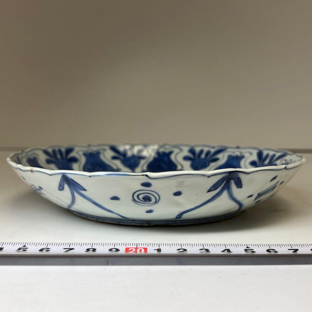 専用　中国明時代 上手古染付 芙蓉手 中皿 木箱付 東キ8-0212⑧ トコカト