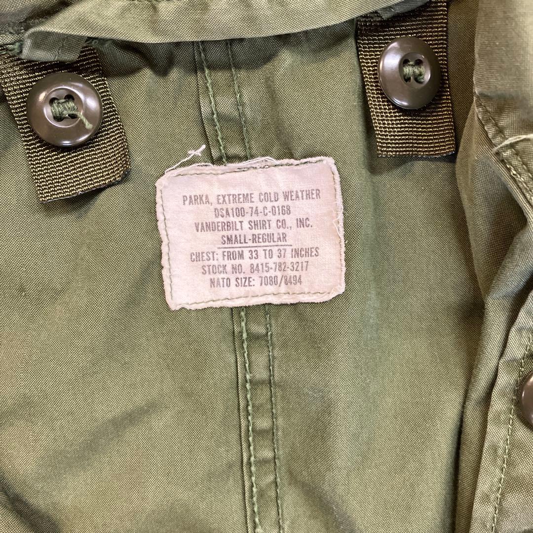 赤*巾様 米軍実物 M-65 フィッシュテールパーカ 1974年製希少Sサイズ