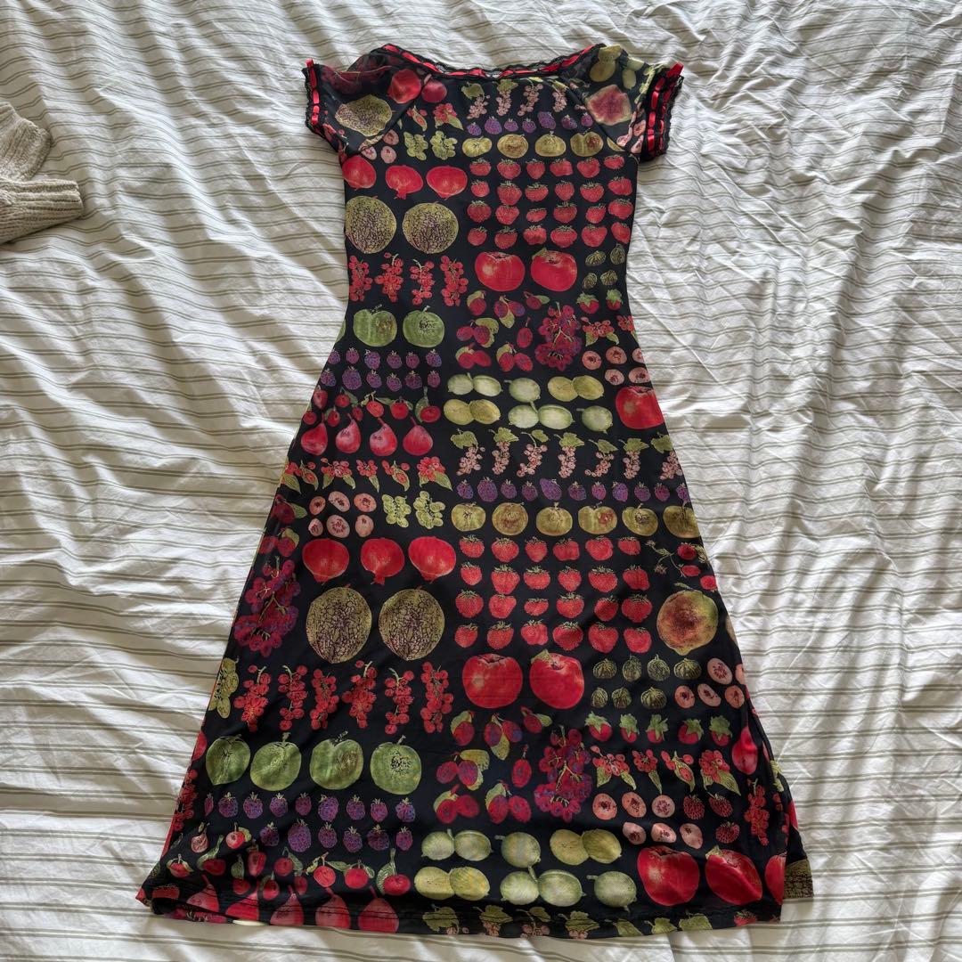 Betsey Johnson フルーツ柄半袖ワンピース