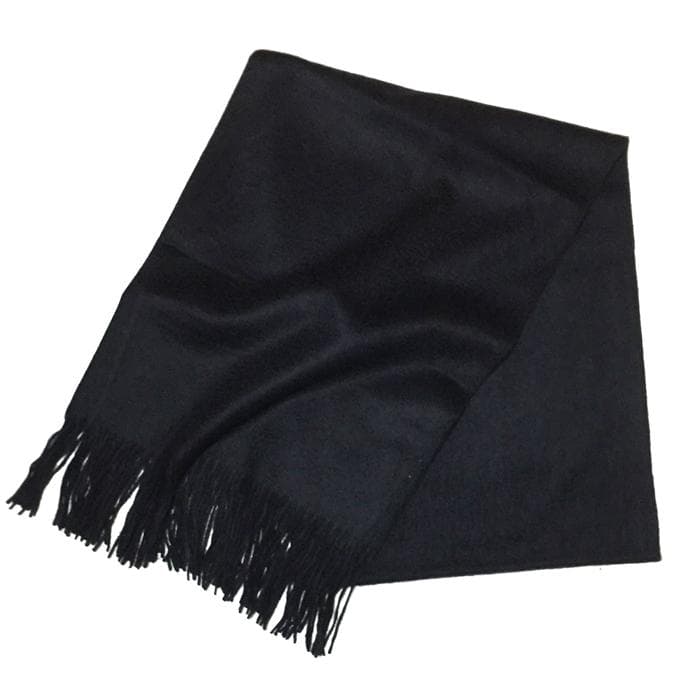 残り僅か値下70㎝×200超大判 100% カシミヤストールマフラーBLK新品