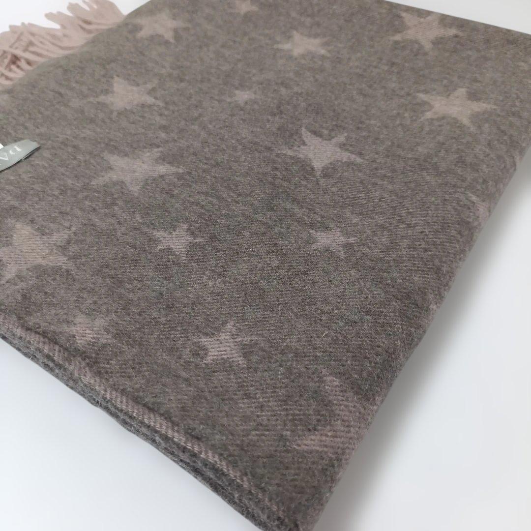 ダーマコレクション カシミヤストール 大判 スター総柄 美品