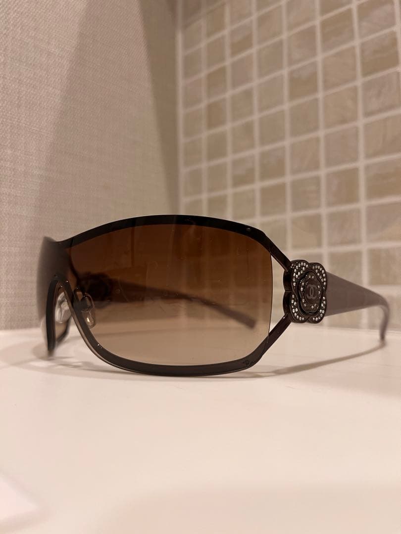 CHANEL サングラス/BLK/4164-B フラワーモチーフ
