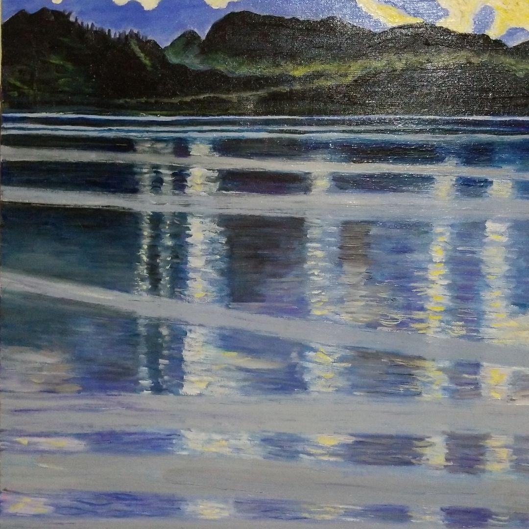確認用　油絵　チチカカ湖